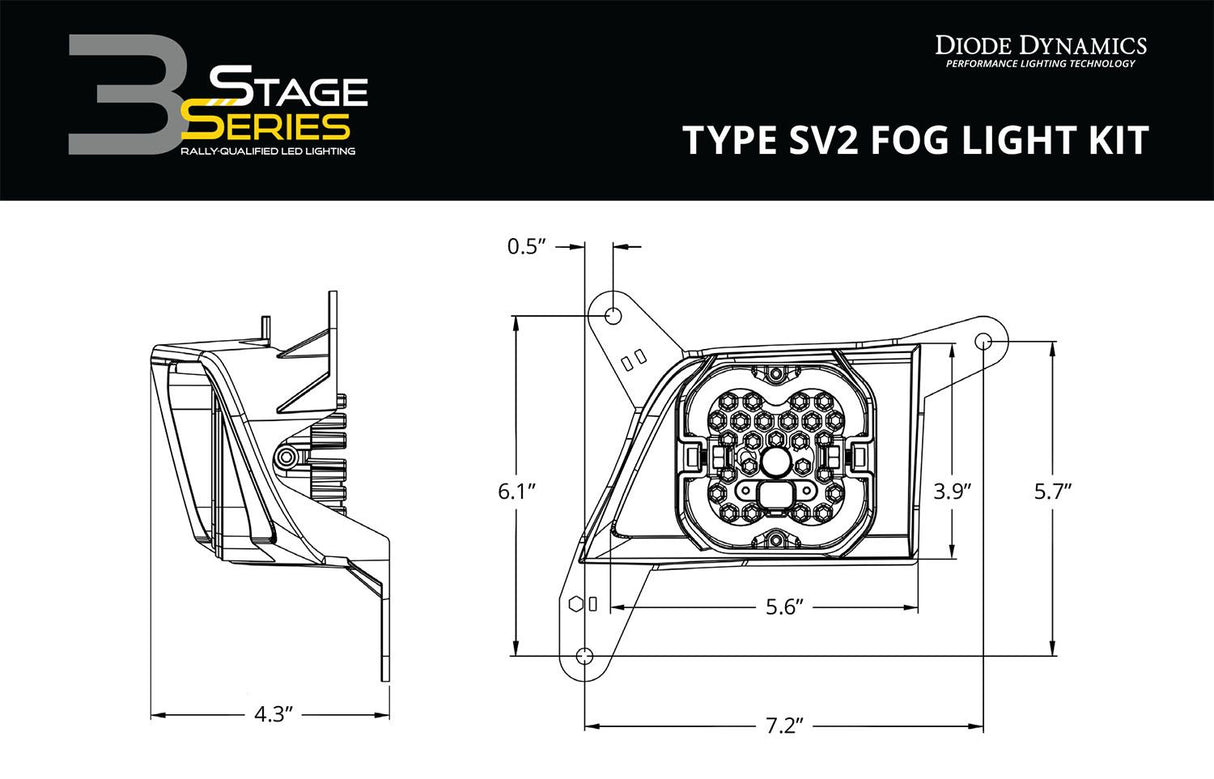 Kit de feux antibrouillard SS3 SAE Type SV2