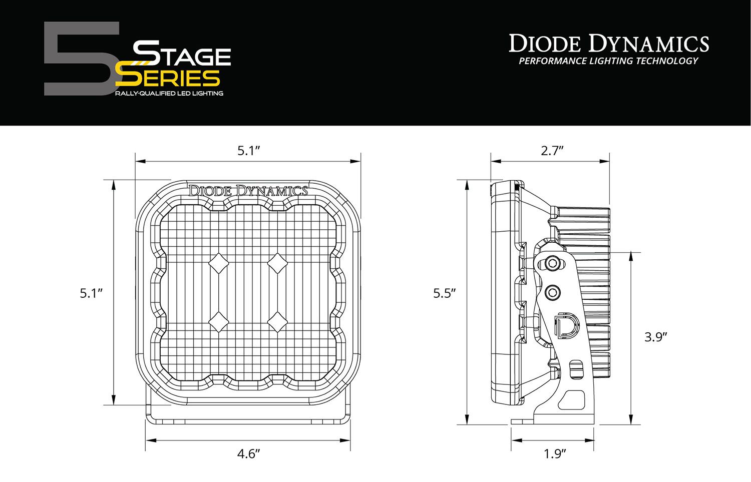 Stage Series 5" Ss5 Led Blanc Pod (Paire) 