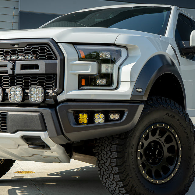 Raptor Fog Light Kit 17-18 F-150 Raptor Fog Pocket Kit Amber SAE Sportsmen Baja Designs