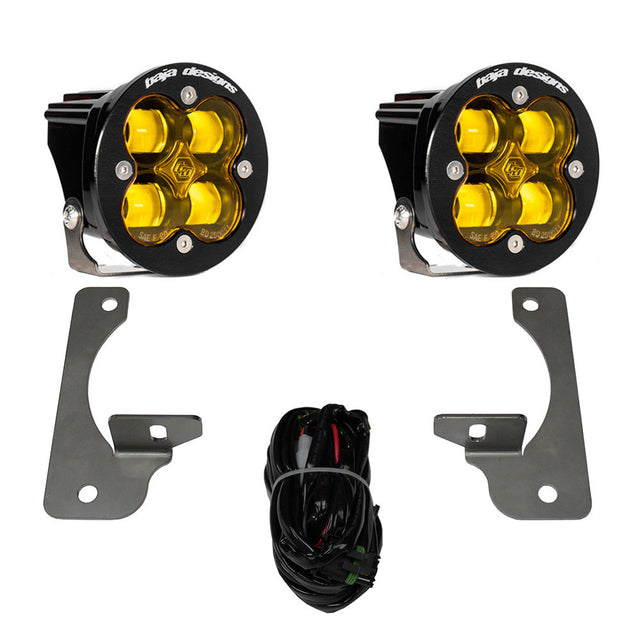 Jeep JK Squadron-R SAE Fog Pocket Light Kit Premium Bumper (Amber)-Jeep 2007-09 Wrangler JK Baja Designs