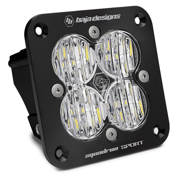 Pod d'éclairage LED encastré, lentille transparente noire, motif de virage large, Squadron Sport Baja Designs