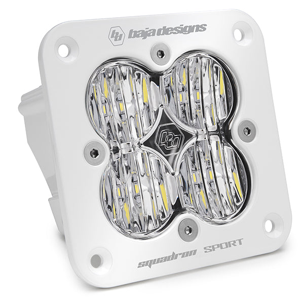 Flush Mount LED Light Pod White Clear Lens Wide Cornering Pattern Squadron Sport Baja Designs