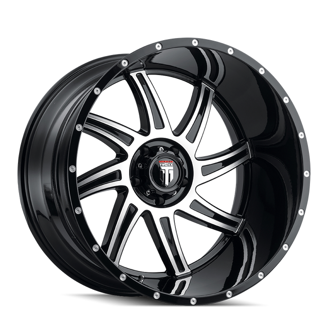 AT162-221291BM AMERICAN TRUXX VORTEX AT162 NOIR BRILLANT USINÉ 22X12 8-165.1 -44MM 125.2MM