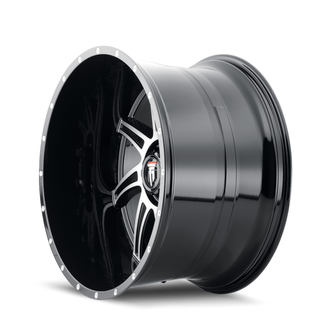 AMERICAN TRUXX VORTEX AT162 GLOSS BLACK MACHINED 20X10 6-139.7 -24MM 106.1MM