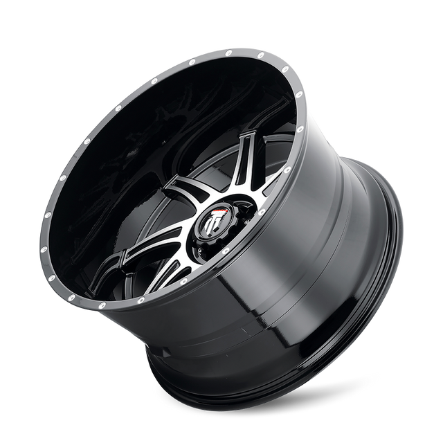 AMERICAN TRUXX VORTEX AT162 GLOSS BLACK MACHINED 20X10 6-139.7 -24MM 106.1MM