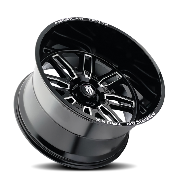 AMERICAN TRUXX RESTLESS AT1915 BLACK MILLED 22X12 8-170 -44MM 125.2MM