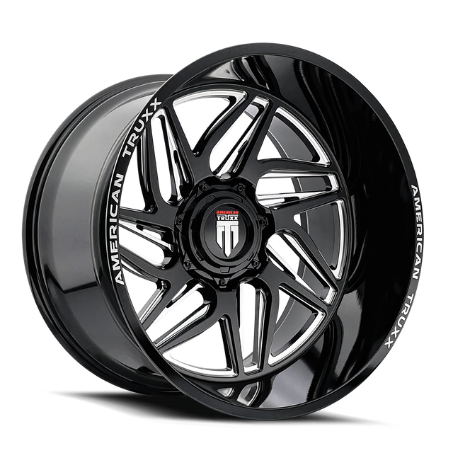 AMERICAN TRUXX GOLIATH AT1917 GLOSS BLACK MILLED 20X10 8-170 -24MM 125.2MM