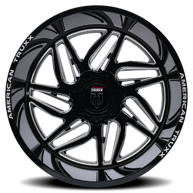 AMERICAN TRUXX GOLIATH AT1917 GLOSS BLACK MILLED 20X10 8-170 -24MM 125.2MM