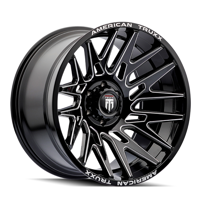 AMERICAN TRUXX EVOLUTION AT1919 GLOSS BLACK MILLED 22X12 8-165.1 -44MM 125.2MM