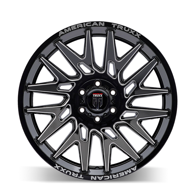 AMERICAN TRUXX EVOLUTION AT1919 GLOSS BLACK MILLED 22X12 6-139.7 -44MM 106MM