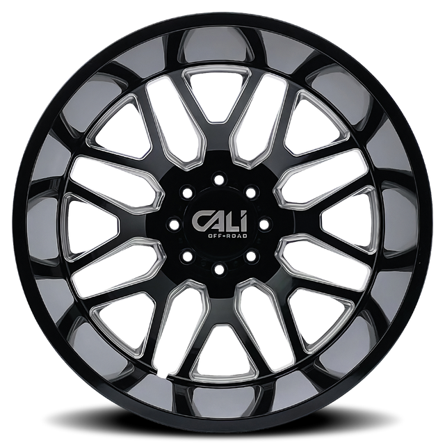 CALI OFF-ROAD-OFFROAD-OFFROAD INVADER DUALLY 9115D NOIR BRILLANT FRAISÉ 22X8.25 8-200 -192MM 142MM