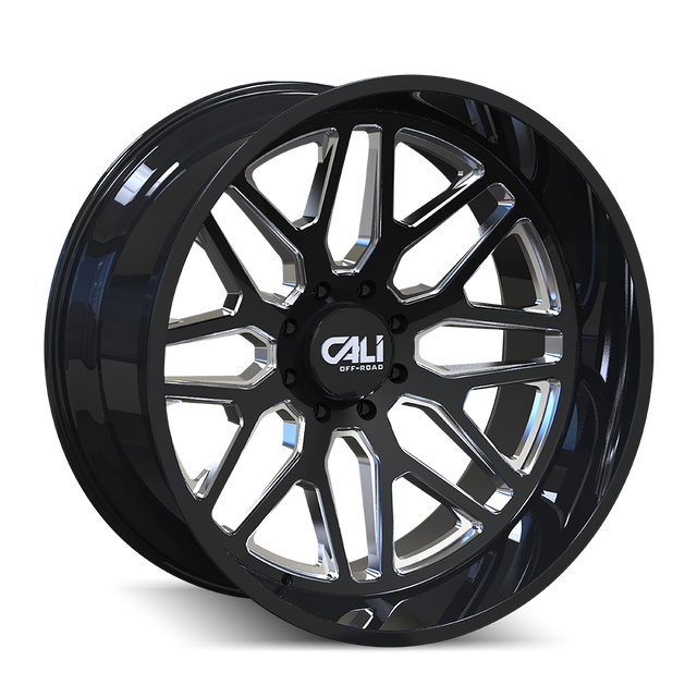 CALI OFF-ROAD INVADER 9115 NOIR BRILLANT FRAISÉ 20X12 8-165.1 -51MM 125.2MM