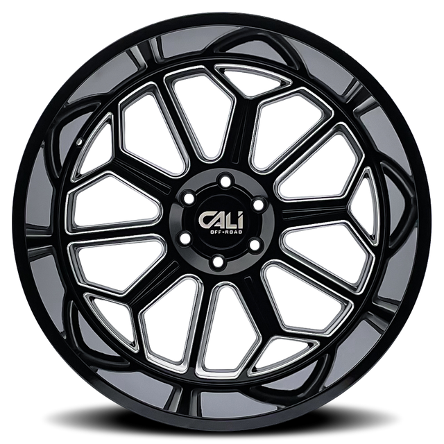 CALI OFF-ROAD AUBURN 9117 NOIR BRILLANT FRAISÉ 22X12 6-135 -51MM 87.1MM