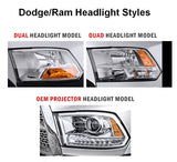 ram morimoto headlights dodge quad dual projector headlight