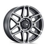 ION 146 NOIR MAT USINÉ AVEC FONCÉ 17X9 6-139.7 0MM 106MM