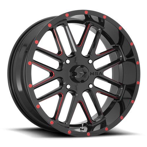 MSA Offroad Wheels - M35 BANDIT | 22X7 / 00 Offset / 4X137 Bolt Pattern | M35-022737R