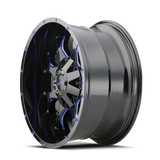 MAYHEM WARRIOR 8015 NOIR BRILLANT BLEU PRISME 18X9 5-139.7/5-150 18MM 110MM