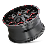 MAYHEM WARRIOR 8015 NOIR BRILLANT FRAISÉ PRISME ROUGE 20X9 5-127/5-139.7 0MM 87MM