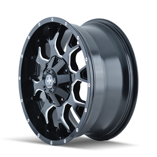 MAYHEM WARRIOR 8015 NOIR BRILLANT FRAISÉ 20X10 6-135/6-139.7 -25MM 106MM