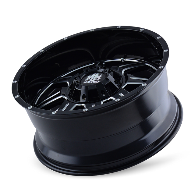 MAYHEM MONSTIR 8100 GLOSS BLACK MILLED 22X10 6-135/6-139.7 -19MM 106MM