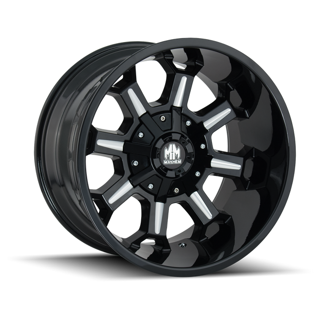 MAYHEM COMBAT 8105 NOIR BRILLANT FRAISÉ 20X9 8-180 0MM 124.1MM