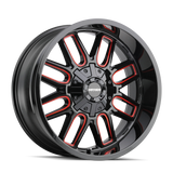 MAYHEM COGENT 8107 GLOSS BLACK MILLED PRISM RED 18X9 8-170 0MM 125.2MM