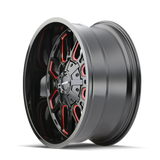 MAYHEM COGENT 8107 GLOSS BLACK MILLED PRISM RED 18X9 8-170 0MM 125.2MM