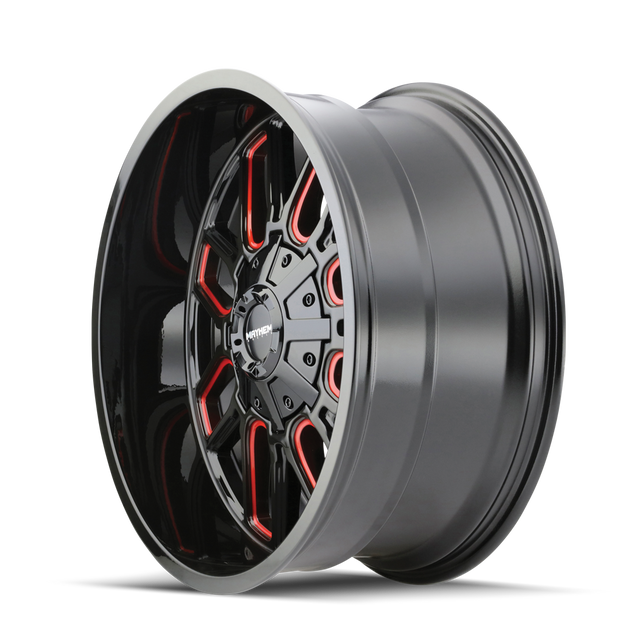 MAYHEM COGENT 8107 GLOSS BLACK MILLED PRISM RED 18X9 8-170 0MM 125.2MM