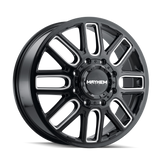 MAYHEM COGENT DUALLY (8107) GLOSS BLACK MILLED 22X8.25 REAR LIFTED 8-210 -232MM 154.2MM