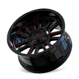 MAYHEM APOLLO 8115 GLOSS BLACK MILLED PRISM RED MILLED 20X10 6-135/6-139.7 -19MM 106MM