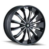 MAZZI FUSION 341 GLOSS BLACK MACHINED 22X9.5 6-135/6-139.7 30MM 106MM