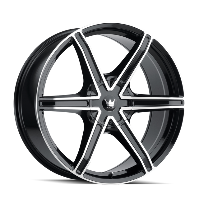 MAZZI STILTS 371 GLOSS BLACK MACHINED 20X8.5 5-112/5-120 35MM 74.1MM