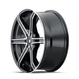 MAZZI PILOTES 371 NOIR BRILLANT USINÉ 20X8.5 5-112/5-120 35MM 74.1MM