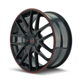 TOUREN TR60 3260 NOIR BRILLANT AVEC ANNEAU ROUGE 20X8.5 5-115/5-120 20MM 74.1MM