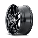 TOUREN TR79 3279 NOIR BRILLANT 17X8 5-114.3 35MM 64.1MM SIÈGE À BILLE