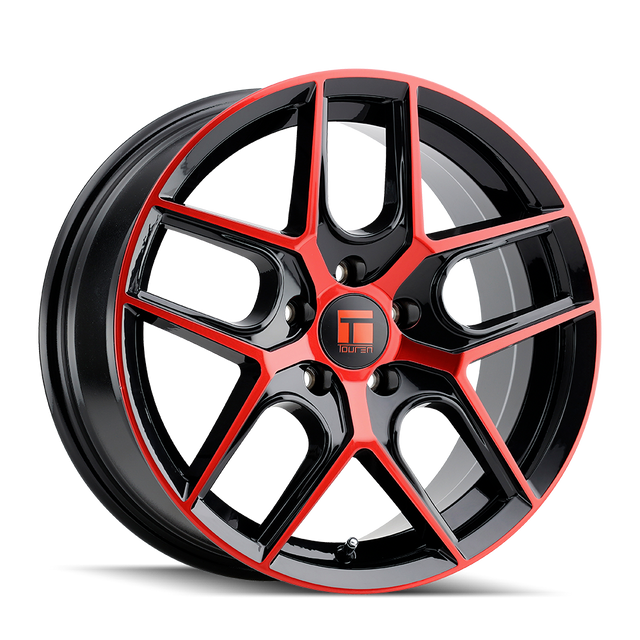 TOUREN TR79 3279 NOIR BRILLANT USINÉ AVEC ROUGE 20X9 5-112 35MM 66.56MM