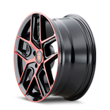 TOUREN TR79 3279 NOIR BRILLANT USINÉ AVEC ROUGE 20X9 5-112 35MM 66.56MM