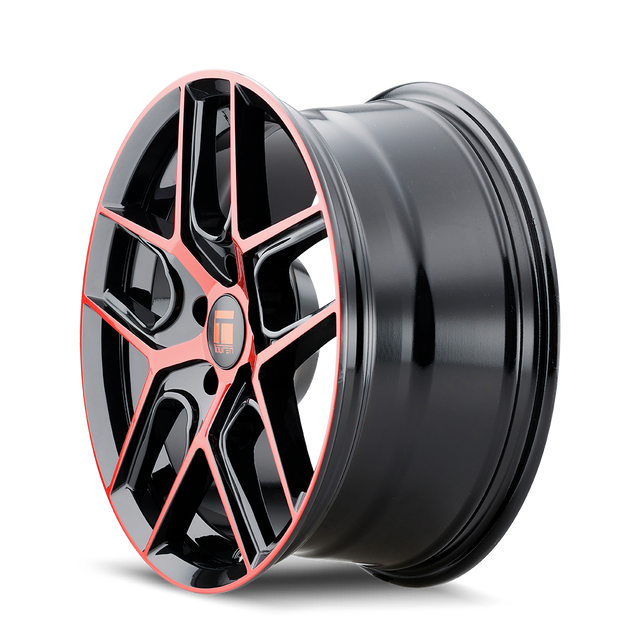 TOUREN TR79 3279 NOIR BRILLANT USINÉ AVEC ROUGE 20X9 5-112 35MM 66.56MM